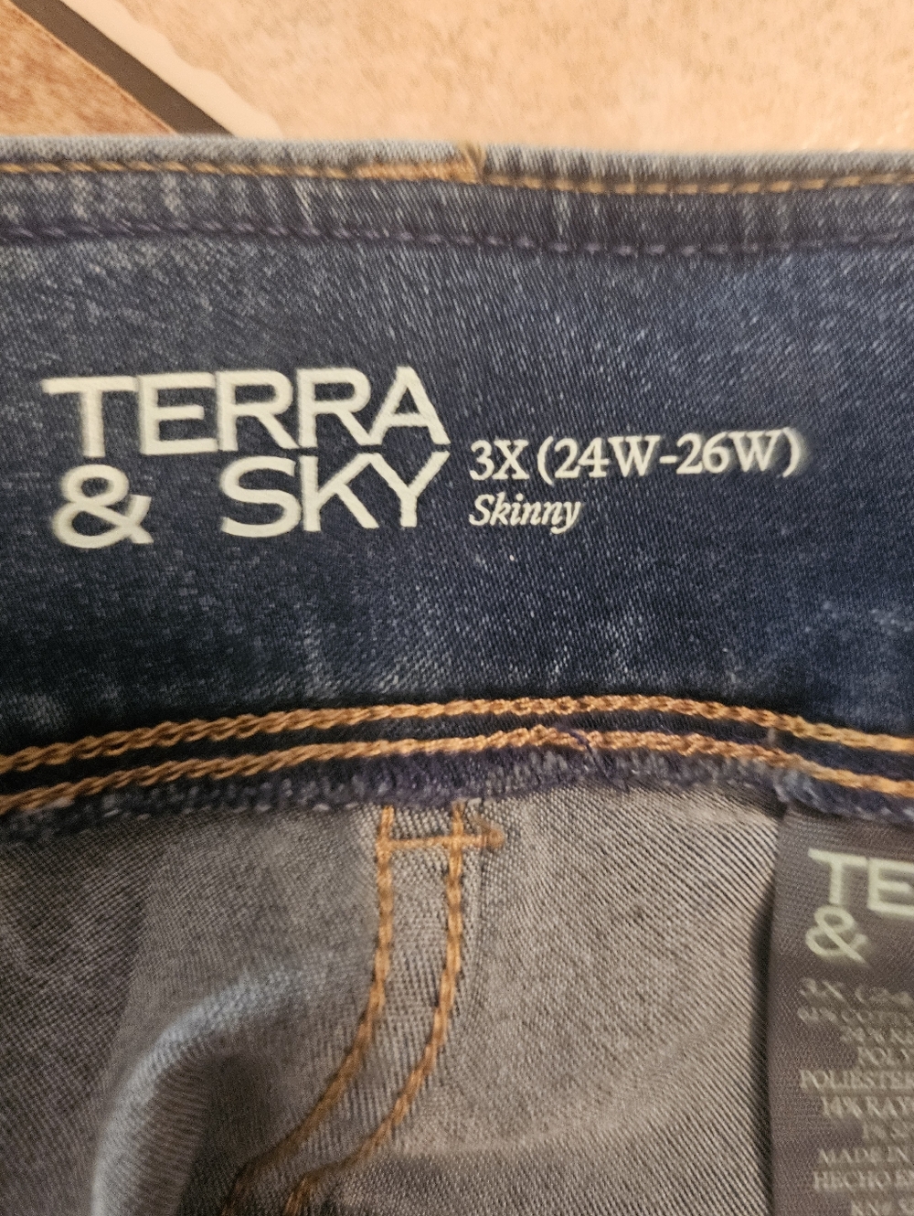Terra & Sky Plus Size Pull On Skinny High Rise Jeggings Size 3X (24w-26w) - Picture 4 of 6
